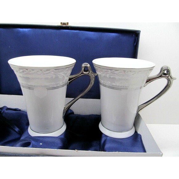 Sorelle Fine Porcelain Coffee Mugs Gift Box Set Of 2 - Picture 1 of 10
